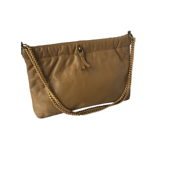 Cool Tan Leather Set Gloves and Handbag Vintage Accessories Set - Picture 5 of 11